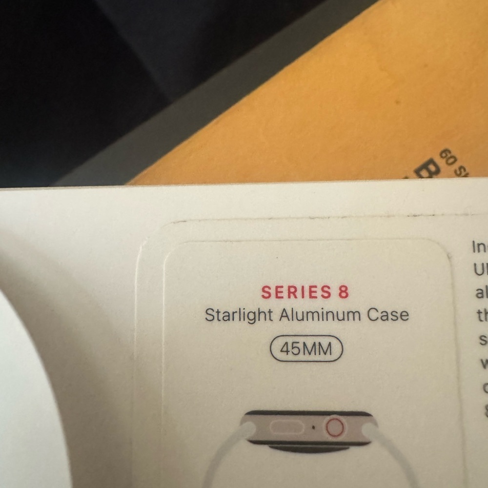 Apple Smartwatch S 8, Starlight Aluminum, cell capable,45MM w/ light green band. - Picture 2 of 2